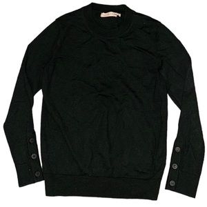 Tory Burch Womens Green Wool Pullover Crewneck Sweater Size Small